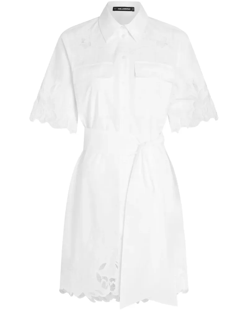 Karl Lagerfeld Kleid mit Stickerei - Weiß Weiß