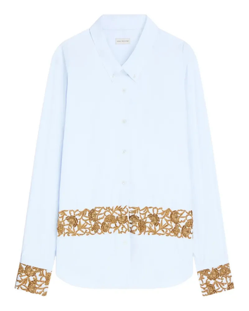 Dries van Noten Besticktes Hemd - Blau Blau