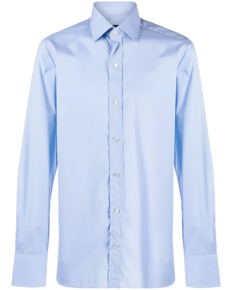 Tom Ford Hemd mit klassischem Kragen - Blau Blau
