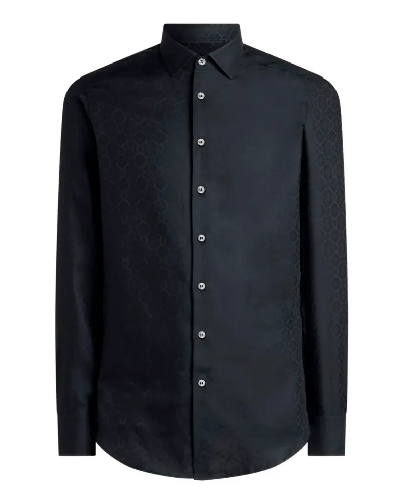 Etro jacquard cotton shirt with medallion pattern - Schwarz Schwarz