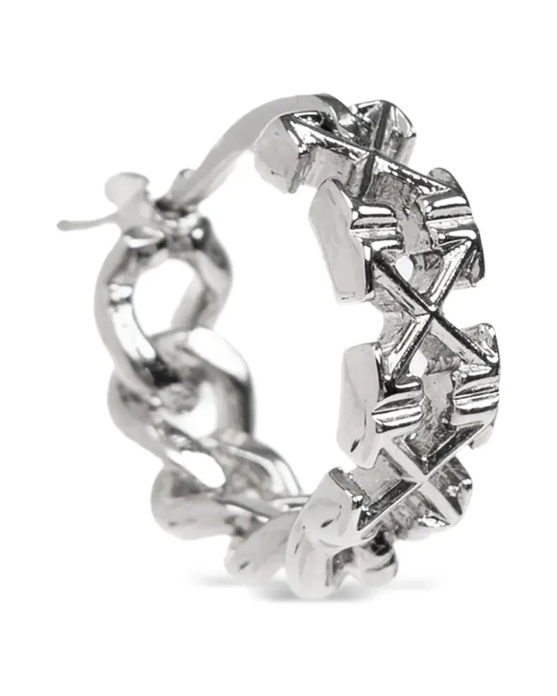 OFF-WHITE Einzelner Arrows Ohrring mit Panzerkette - Silber Silber