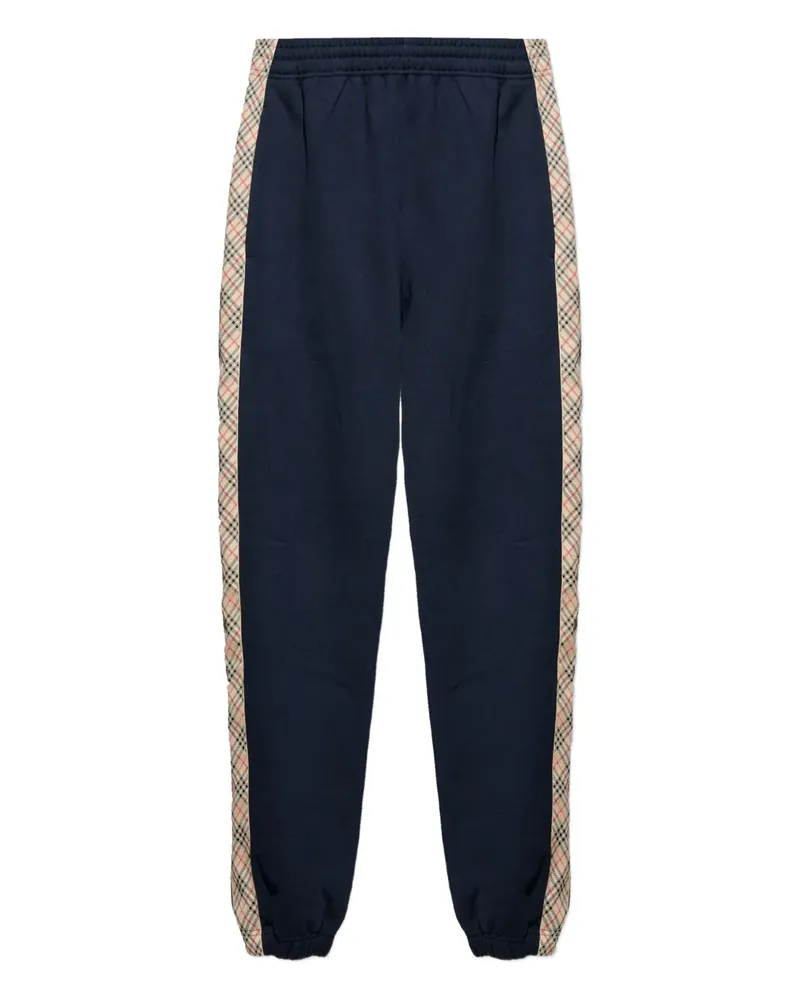 Burberry check-trim track pants - Blau Blau