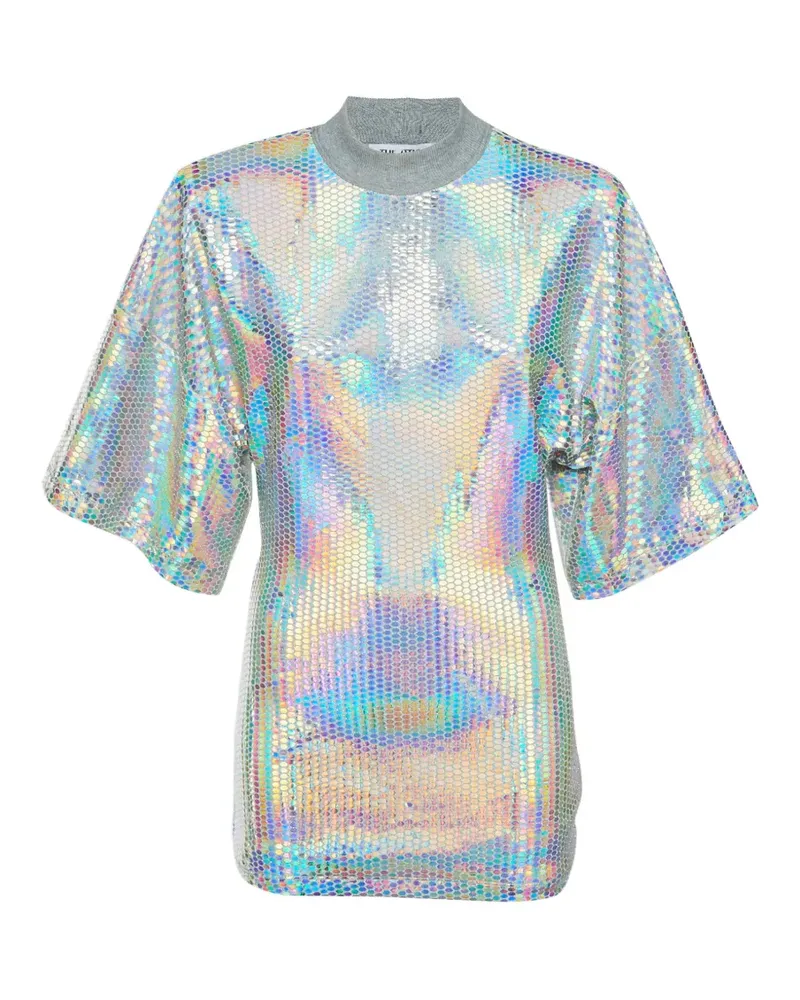 ATTICO Holografisches T-Shirt aus Jersey - Grau Grau