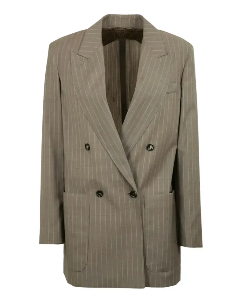 Max Mara pinstripe double-breasted blazer - Nude Nude