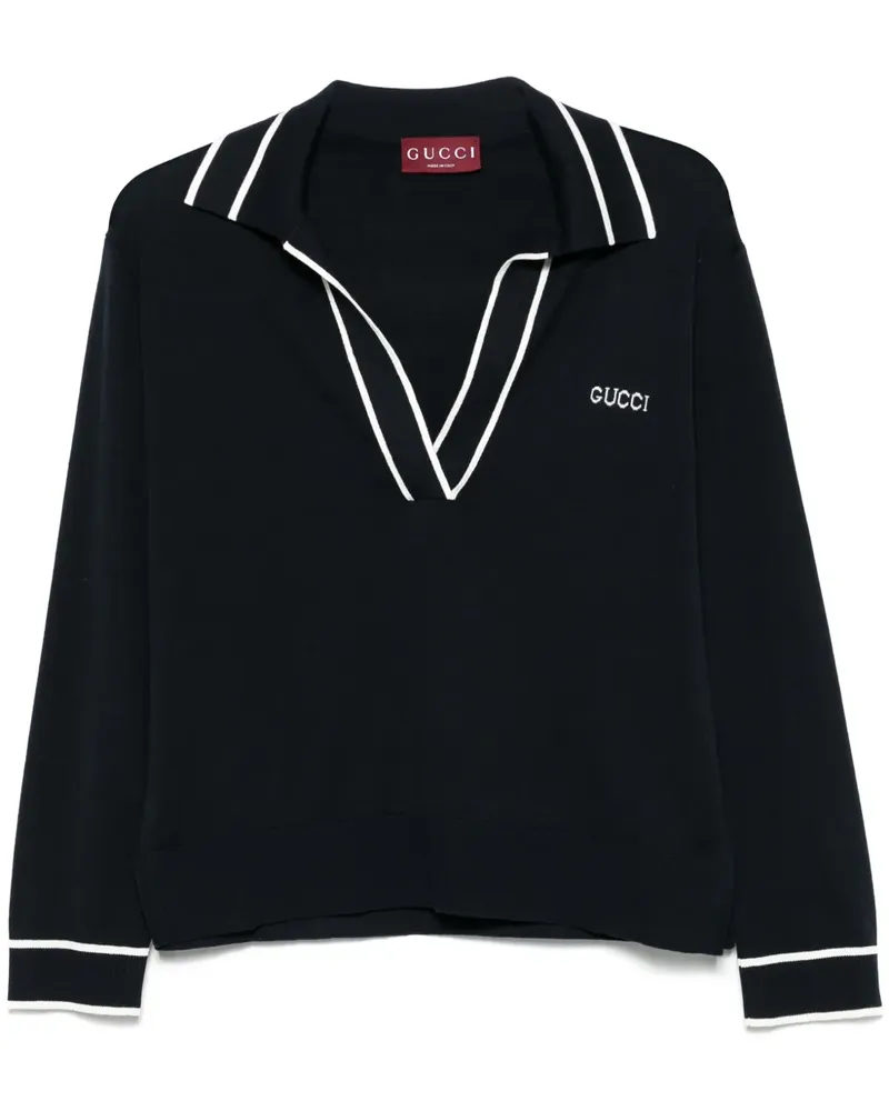 Gucci Poloshirt mit -Intarsie - Blau Blau
