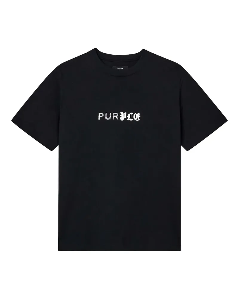 PURPLE BRAND T-Shirt mit Logo-Print - Schwarz Schwarz