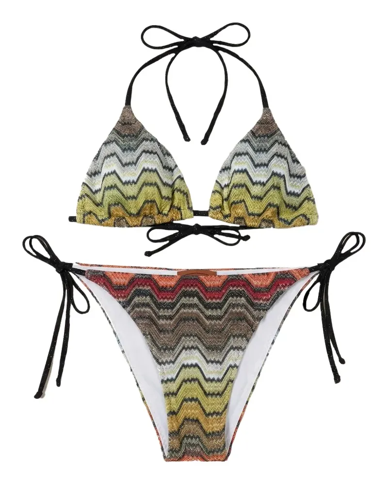 Missoni zigzag-knit triangle bikini - Grün Grün
