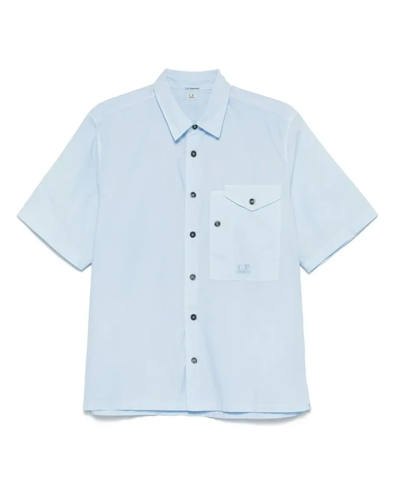 C.P. Company Kurzärmeliges Popeline-Hemd - Blau Blau