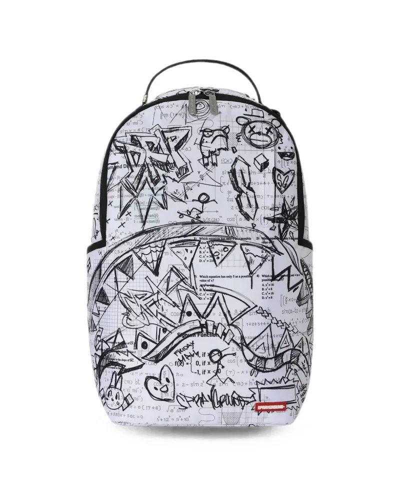 Sprayground Class Dismissed Rucksack mit Kritzel-Print - Weiß Weiß