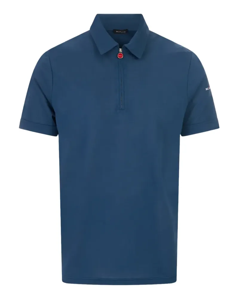 Kiton quarter-zip short-sleeve polo shirt - Blau Blau