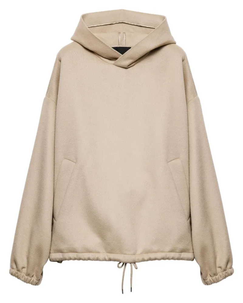 Prada Hoodie aus Wolle Nude