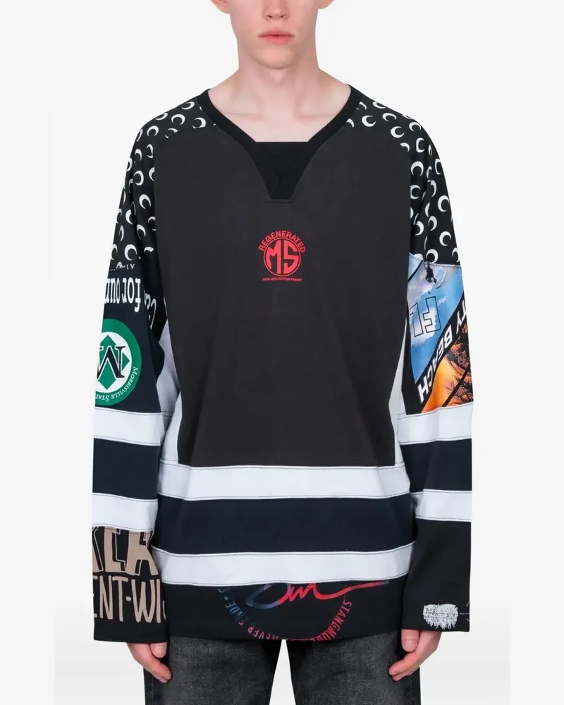 Marine Serre Hockey T-shirt - Schwarz Schwarz