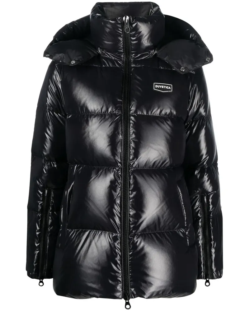 Duvetica Gefütterte Jacke mit Gürtel - Schwarz Schwarz