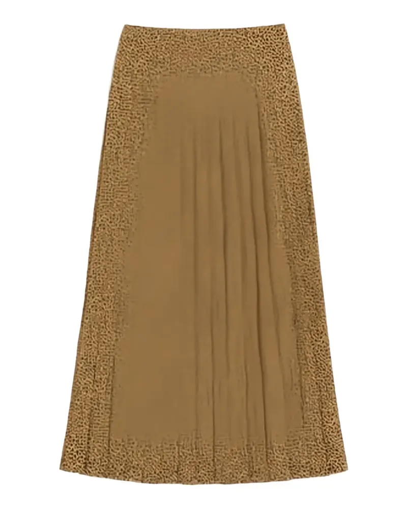 Valentino Garavani Rock aus Crepe de Chine mit Fauve Eclat Micromacula Print - Nude Nude