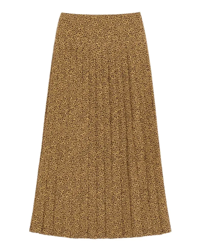 Valentino Garavani Rock aus Crepe de Chine mit Fauve Eclat Micromacula Print - Nude Nude