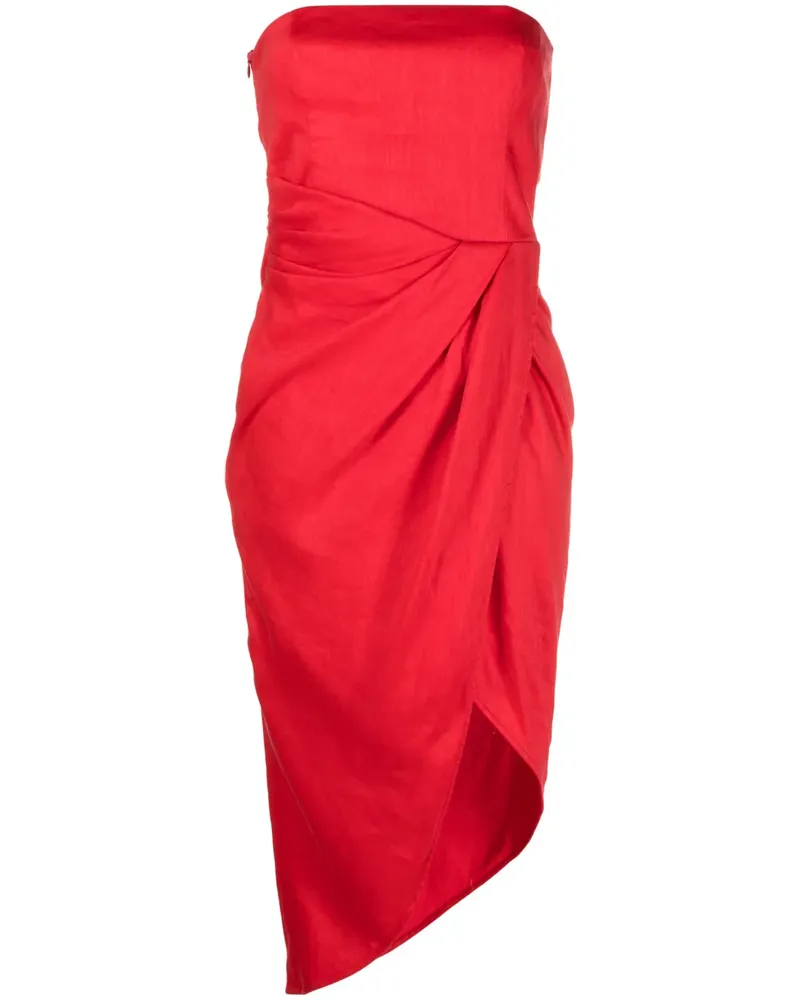 GAUGE81 Asymmetrisch drapiertes Midikleid - Rot Rot