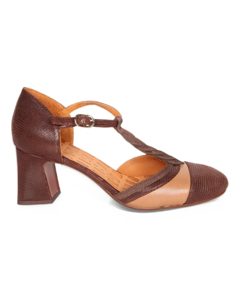 Chie Mihara Filly reptile-effect T-bar pumps - Braun Braun