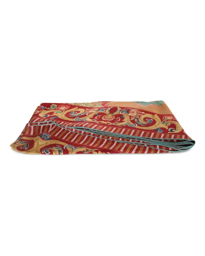 Pierre-Louis Mascia floral-print striped scarf - Rot Rot