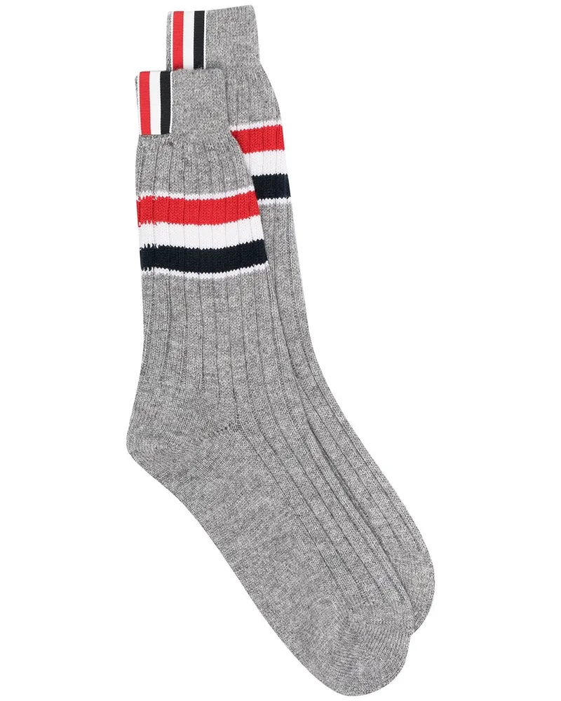 Thom Browne Kaschmirsocken mit Streifen Grau