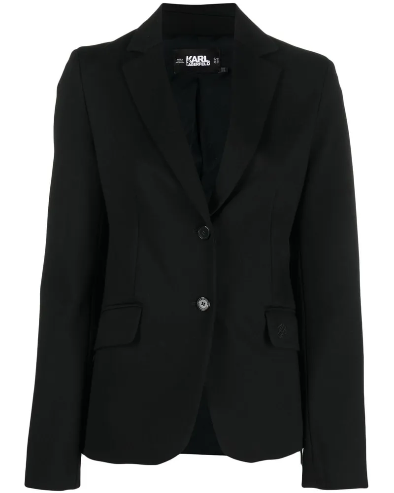 Karl Lagerfeld Blazer mit Logo-Stickerei - Schwarz Schwarz
