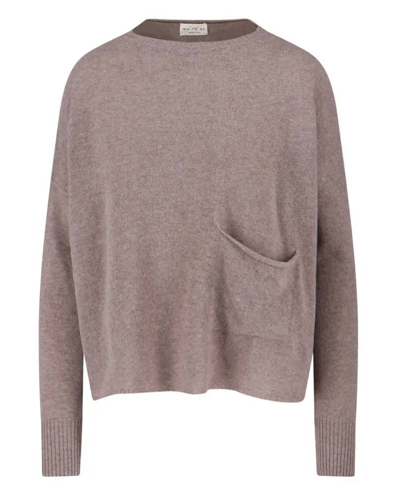 MA'RY'YA Pullover mit Vordertasche - Nude Nude