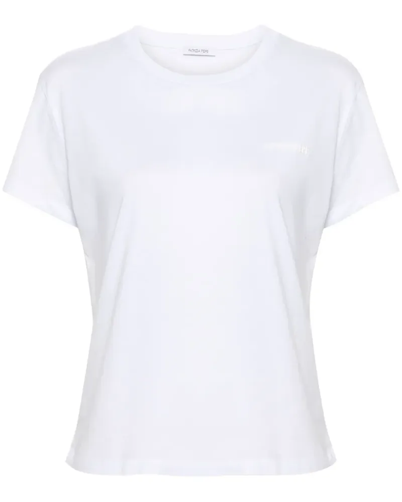 Patrizia Pepe T-Shirt mit Logo-Applikation - Weiß Weiß