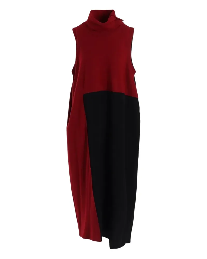 Yohji Yamamoto Midikleid in Colour-Block-Optik - Rot Rot