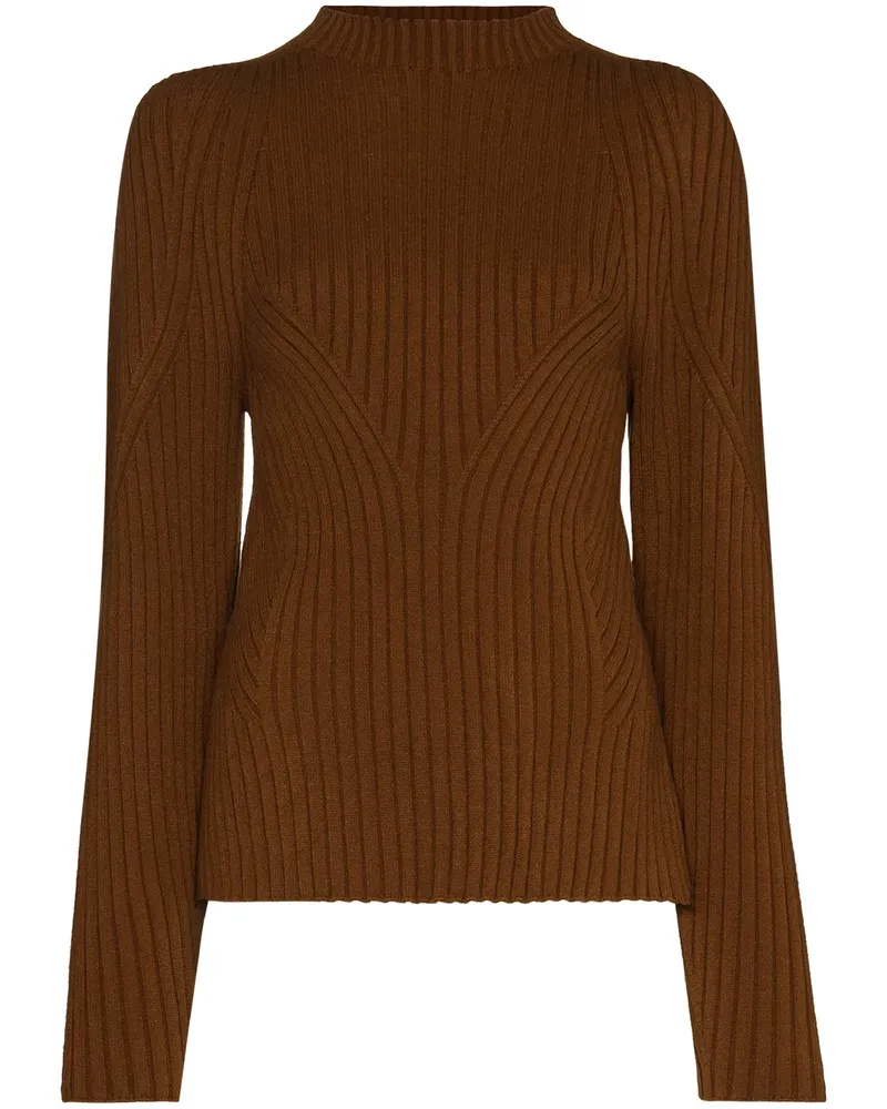 LOW CLASSIC Pullover mit Stehkragen - Braun Braun