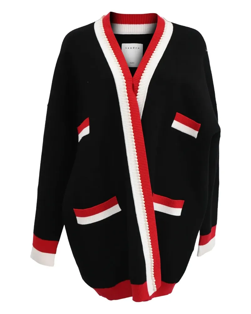 Sandro Dave pearl-embellished cardigan - Schwarz Schwarz