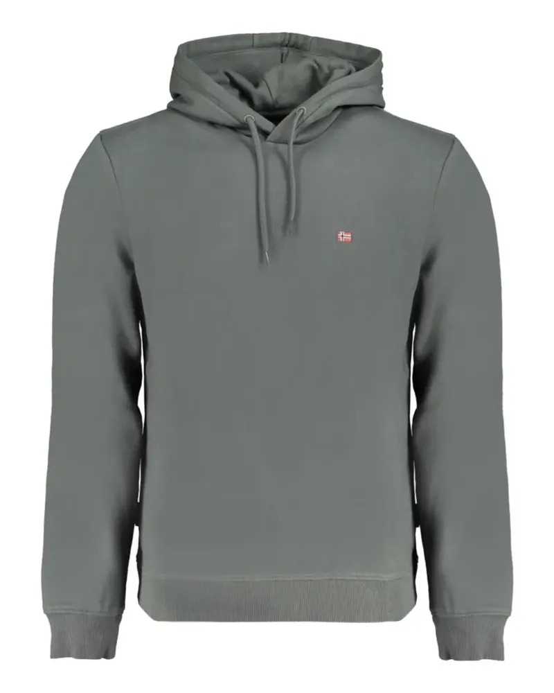 Napapijri logo-patch cotton hoodie - Grün Grün