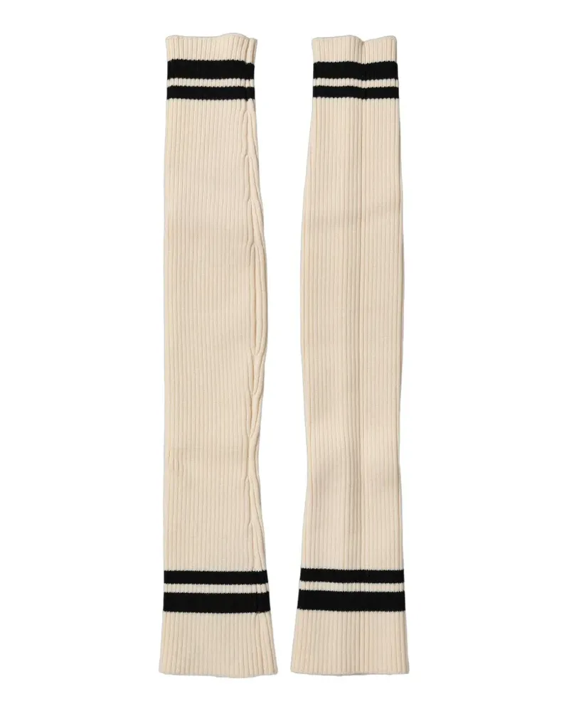 Dolce & Gabbana striped ribbed-knit leg warmers - Nude Nude