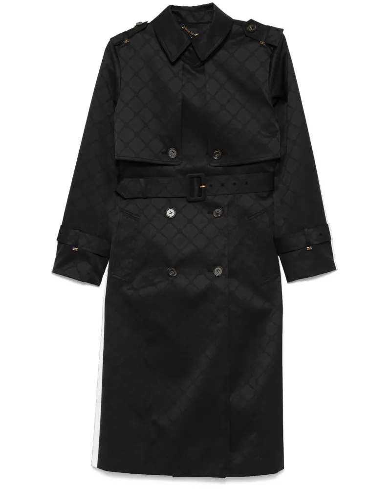 Elisabetta Franchi Jacquard-Trenchcoat - Schwarz Schwarz