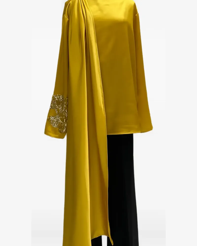 Elisabetta Franchi draped sequin-embellished blouse - Gelb Gelb