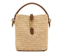 Mini Le 37 Beuteltasche aus Bast - Nude