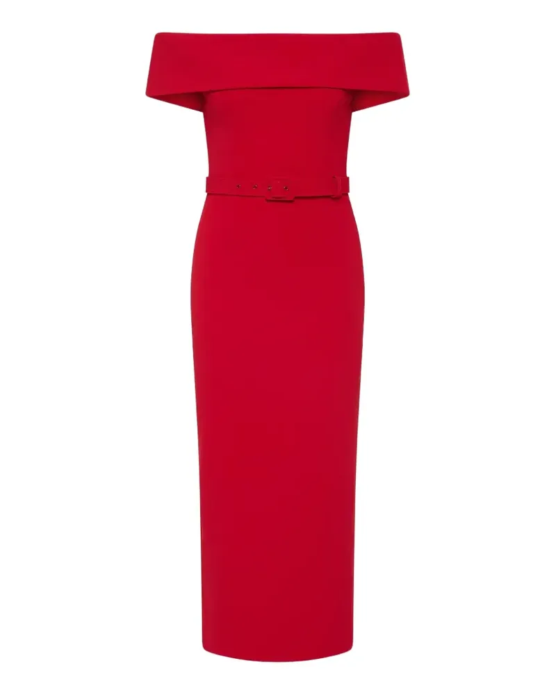 Rebecca Vallance Schulterfreies Precious Midikleid mit Gürtel - Rot Rot