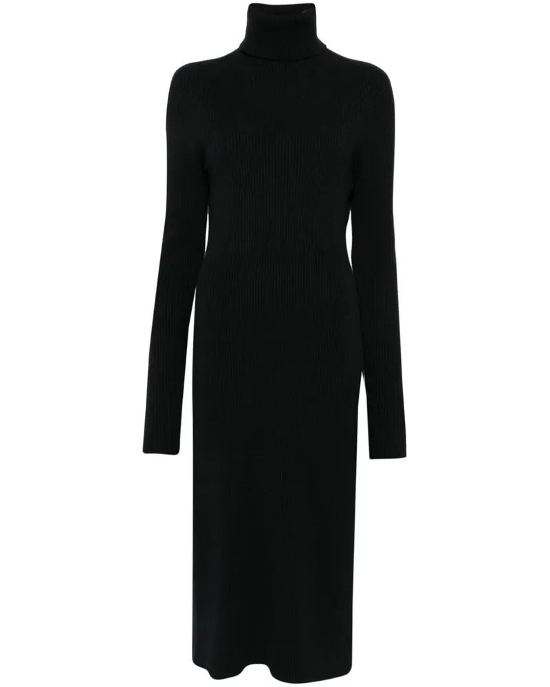 Fabiana Filippi Midikleid aus geripptem Strick - Schwarz Schwarz
