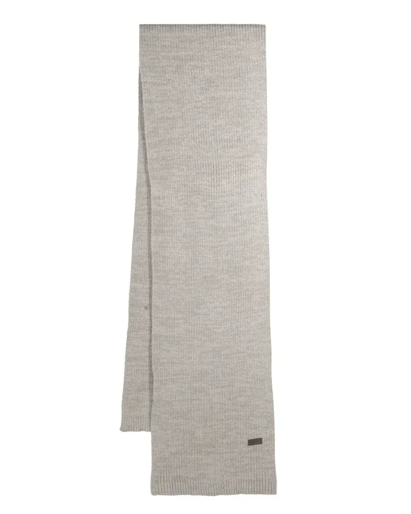 Barbour Gerippter Schal mit Logo-Patch - Grau Grau