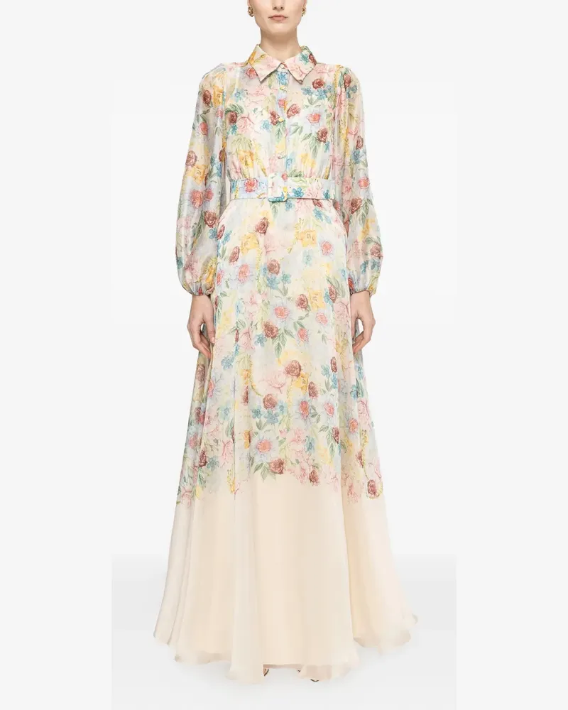 NISSA printed midi dress - Nude Nude