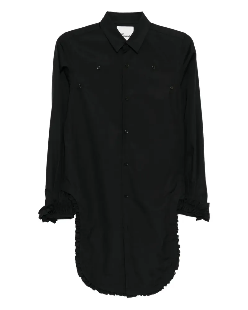 Noir Kei Ninomiya ruffle long-sleeve shirt - Schwarz Schwarz