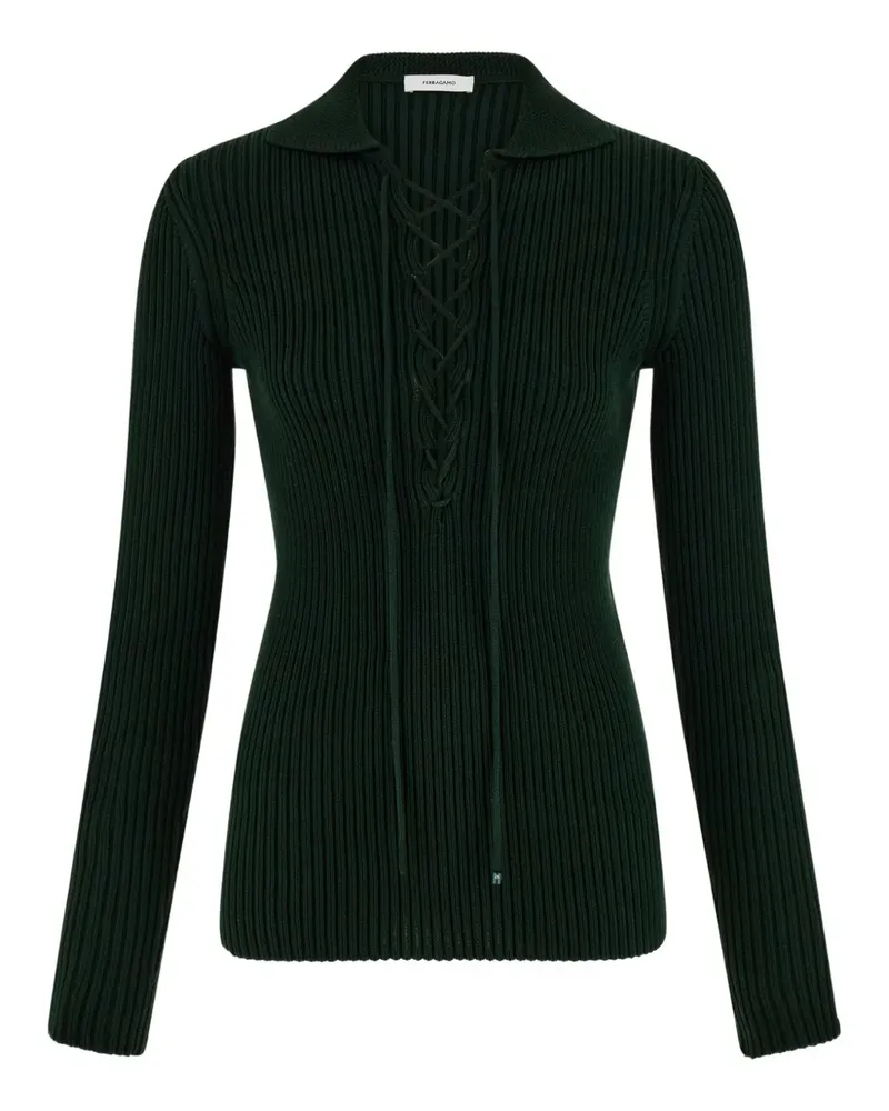 Ferragamo Klassischer Pullover - Grün Grün