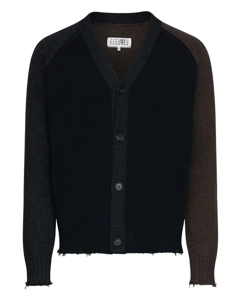 Maison Margiela Cardigan mit kontrastierenden Raglanärmel - Schwarz Schwarz