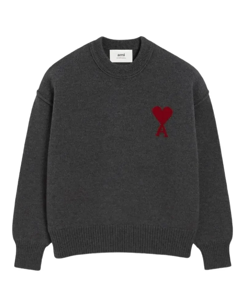AMI Paris AMI DE COEUR WOOL CREWNECK SWEATER - Grau Grau