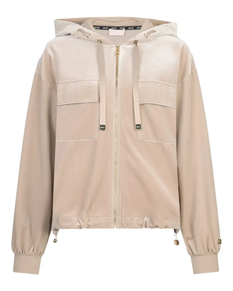 Liu Jo Chenille Hoodie mit Logo-Schild - Nude Nude