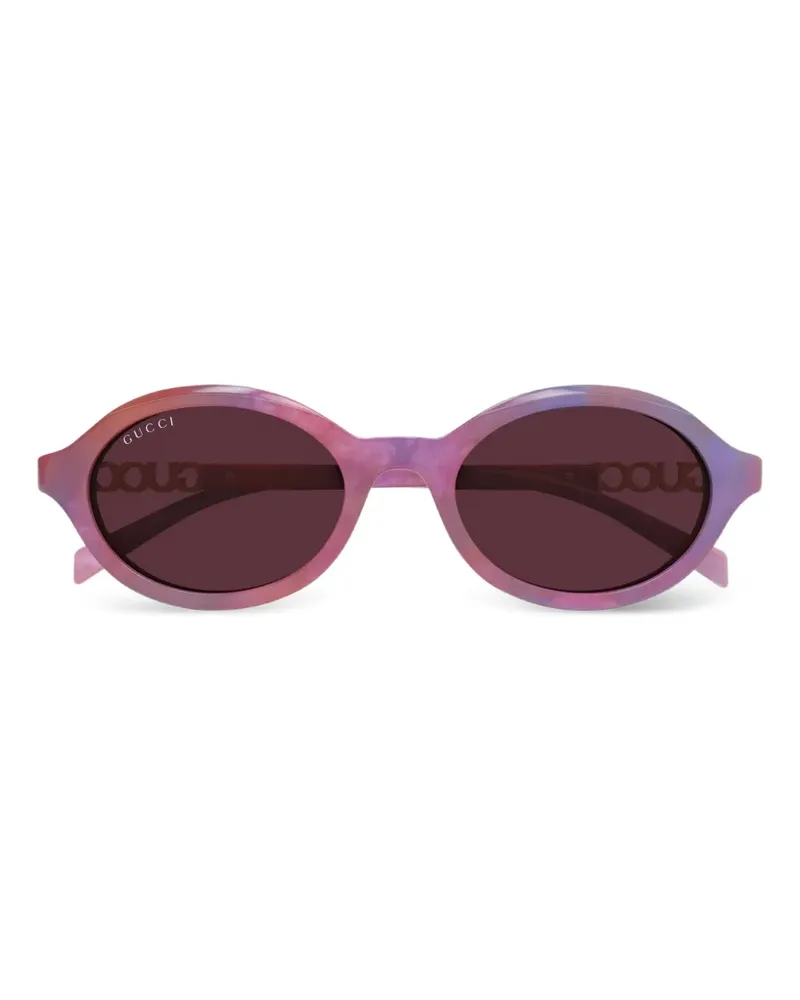 Gucci logo-lettering sunglasses - Violett Violett