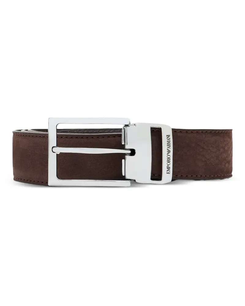 Emporio Armani Gürtel mit Logo-Gravur - Braun Braun