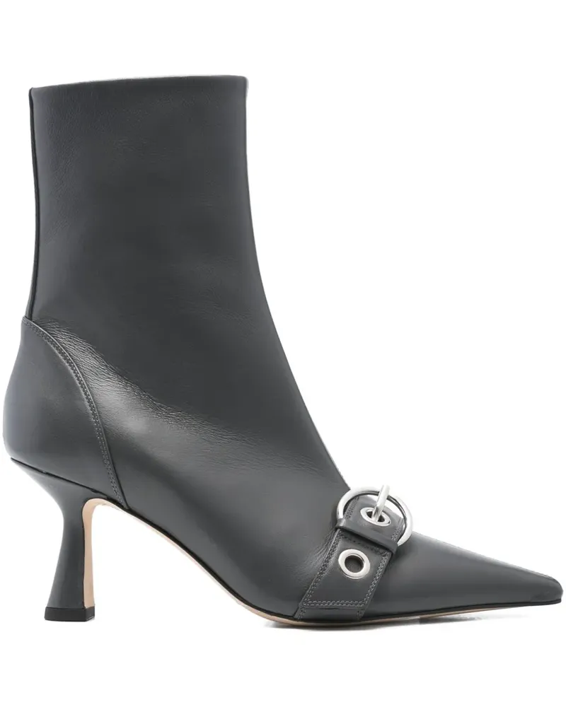 aeyde Spitze Stiefel mit Schnallendetail 75mm - Grau Grau
