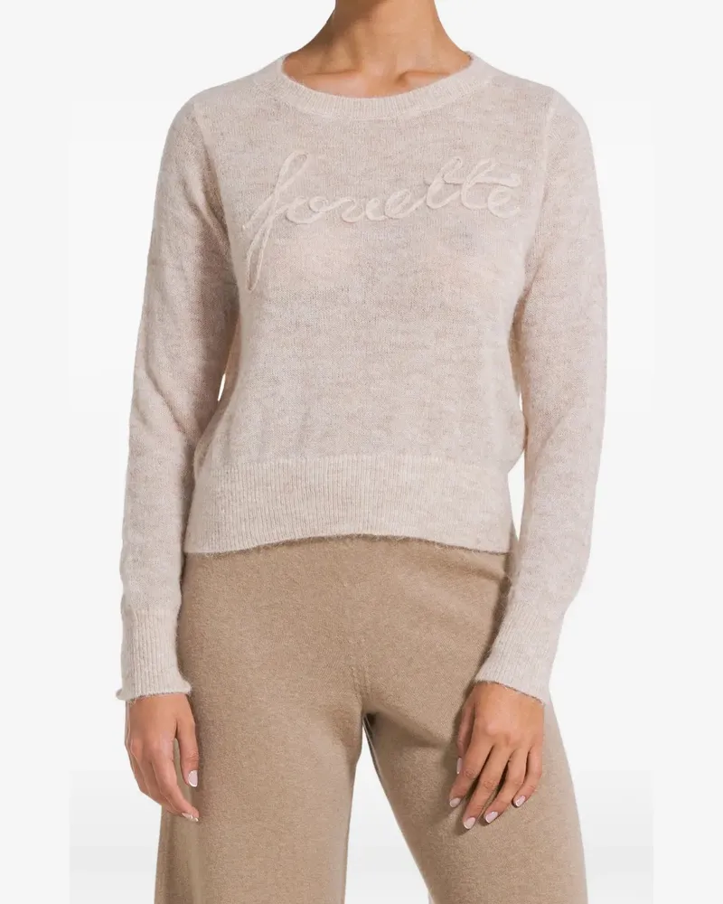 Deha embroidered crew-neck sweatshirt - Nude Nude