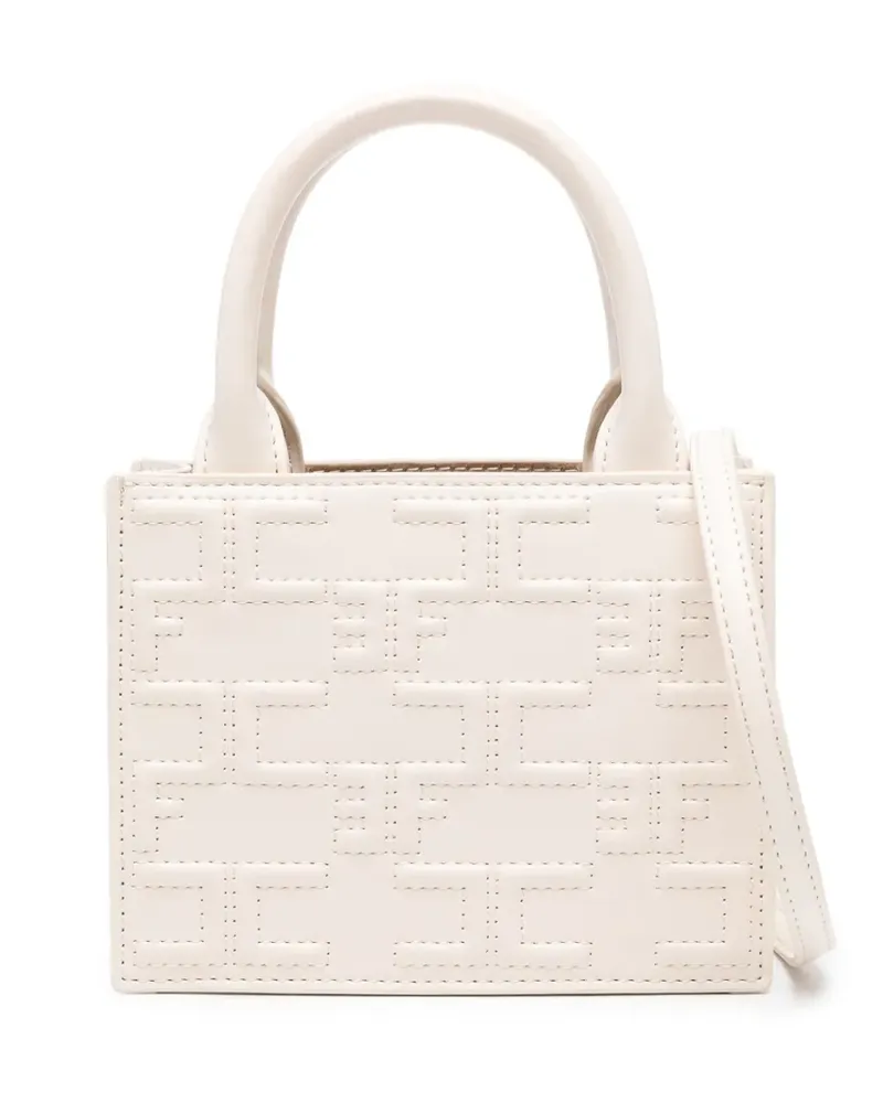 Elisabetta Franchi Mini-Tasche mit Monogramm - Weiß Weiß