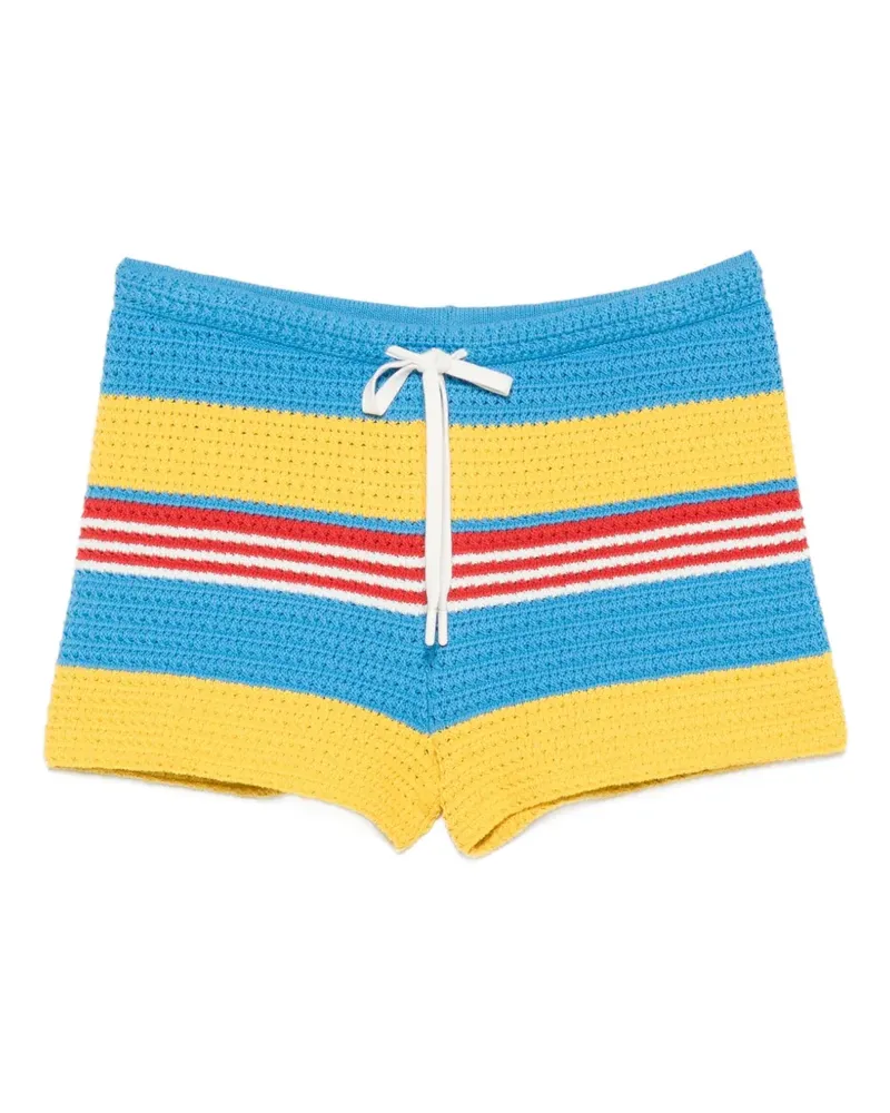 Posse Gestreifte Tammy Häkelshorts - Blau Blau