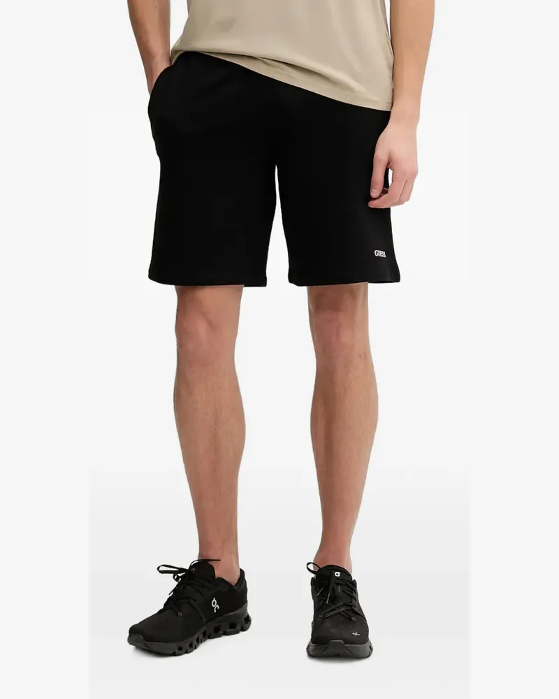 Guess logo-plaque drawstring shorts - Schwarz Schwarz
